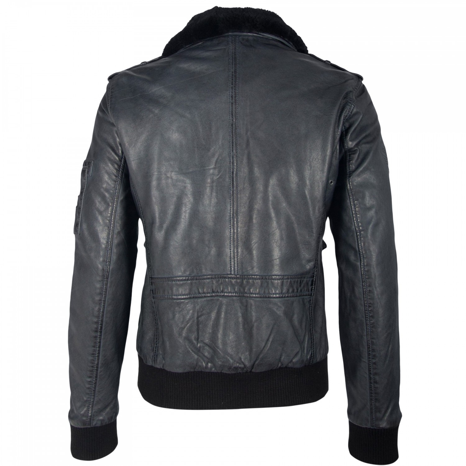 Męska kurtka skórzana Gipsy Dark Navy Cruise W19 LNVV W – ODZIEŻ