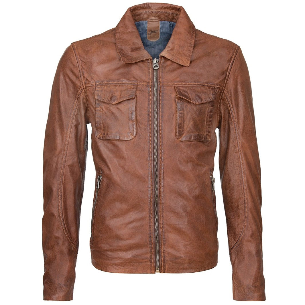 Męska kurtka skórzana Gipsy Cognac Davis S17 SF NSLV – BLACK FRIDAY Męska kurtka skórzana Gipsy Cognac Davis S17 SF NSLV – BLACK FRIDAY