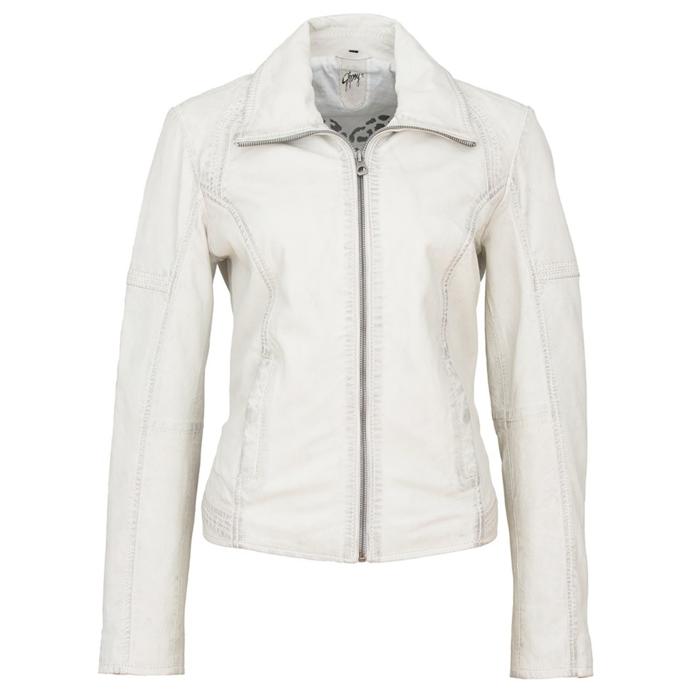 Damska kurtka skórzana Gipsy Off-white Emma LASARV – ODZIEŻ Damska kurtka skórzana Gipsy Off-white Emma LASARV – ODZIEŻ
