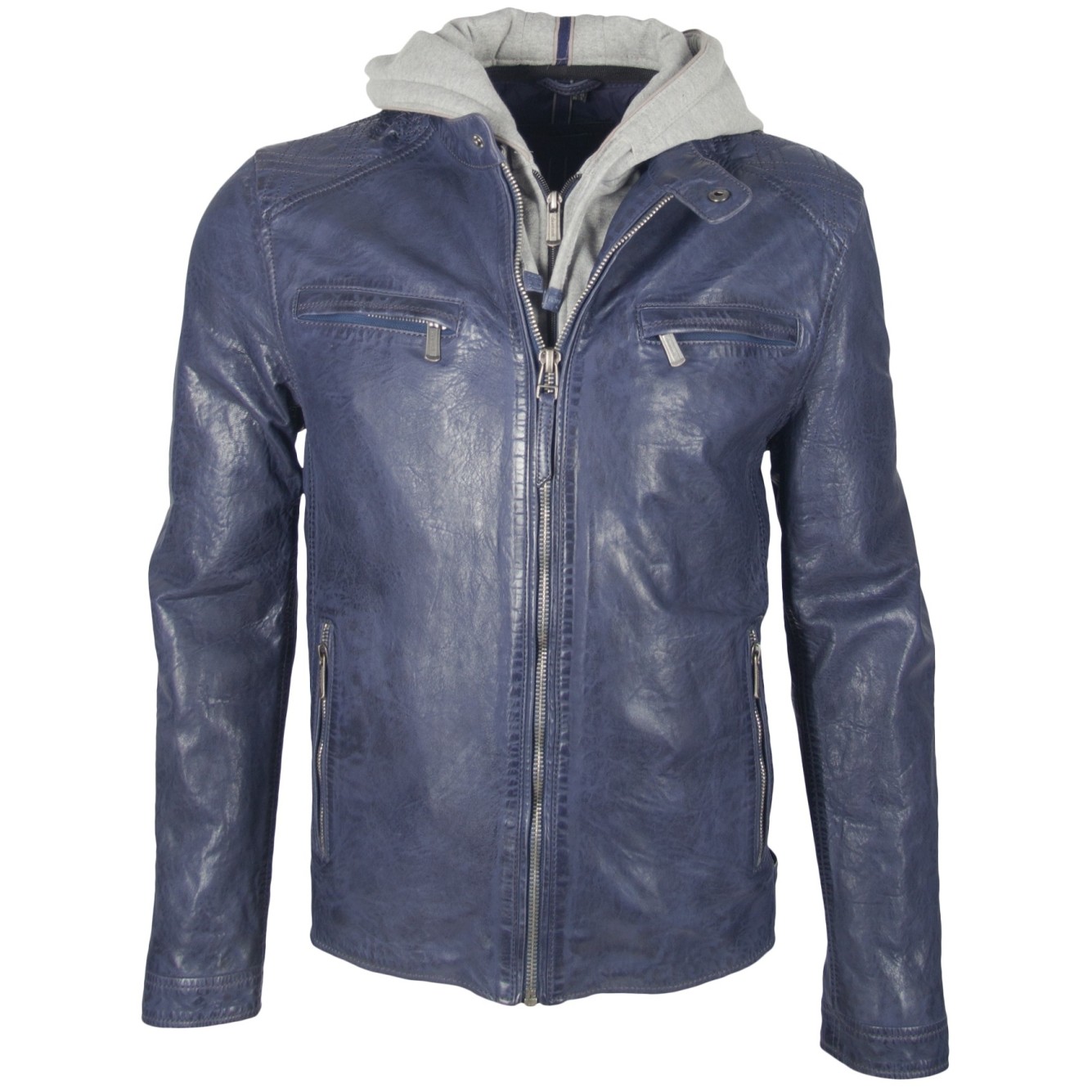 Męska kurtka skórzana Gipsy Navy Fog 2 NSLVW – ODZIEŻ Męska kurtka skórzana Gipsy Navy Fog 2 NSLVW – ODZIEŻ