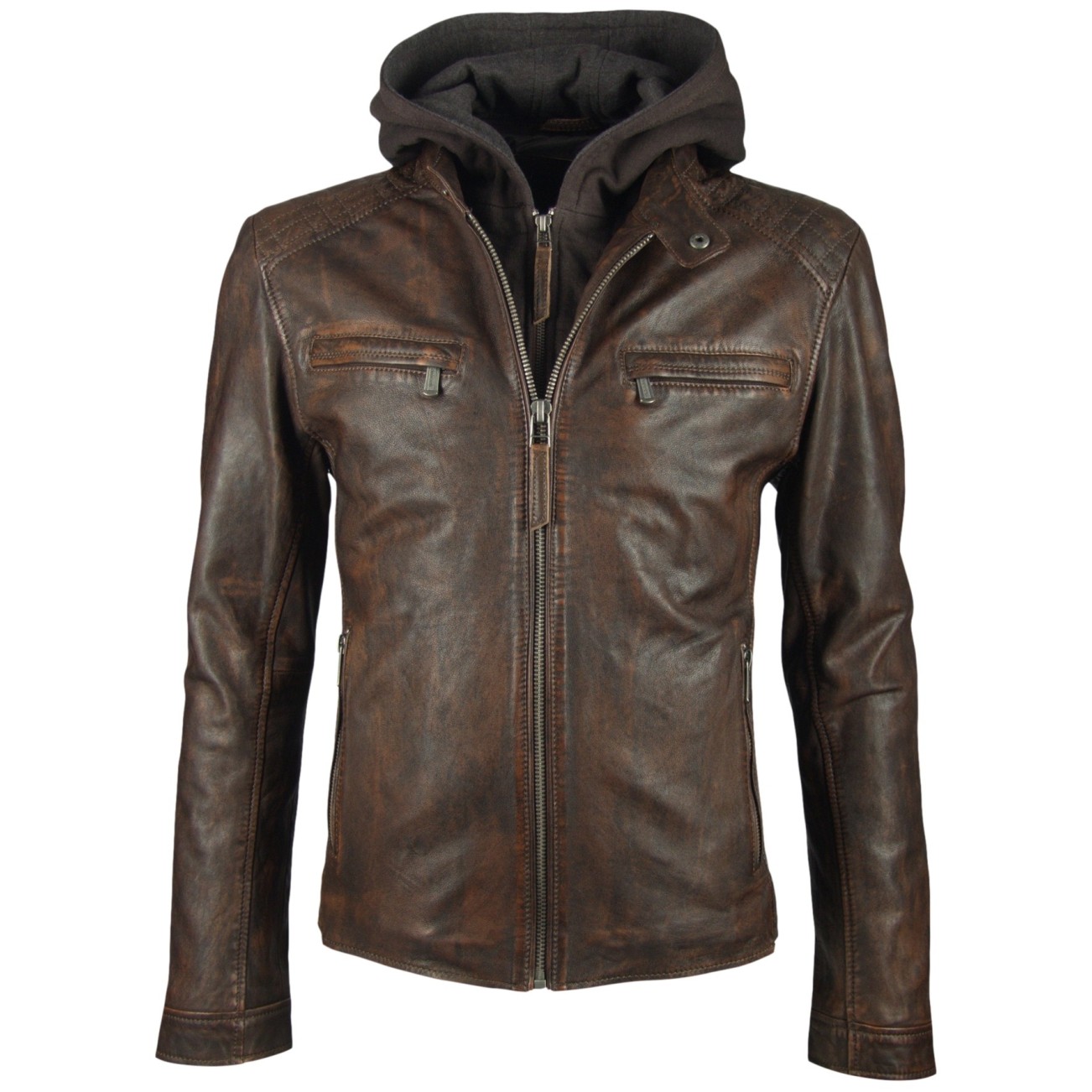 Męska kurtka skórzana Gipsy Fog Brown LANTV – BLACK FRIDAY