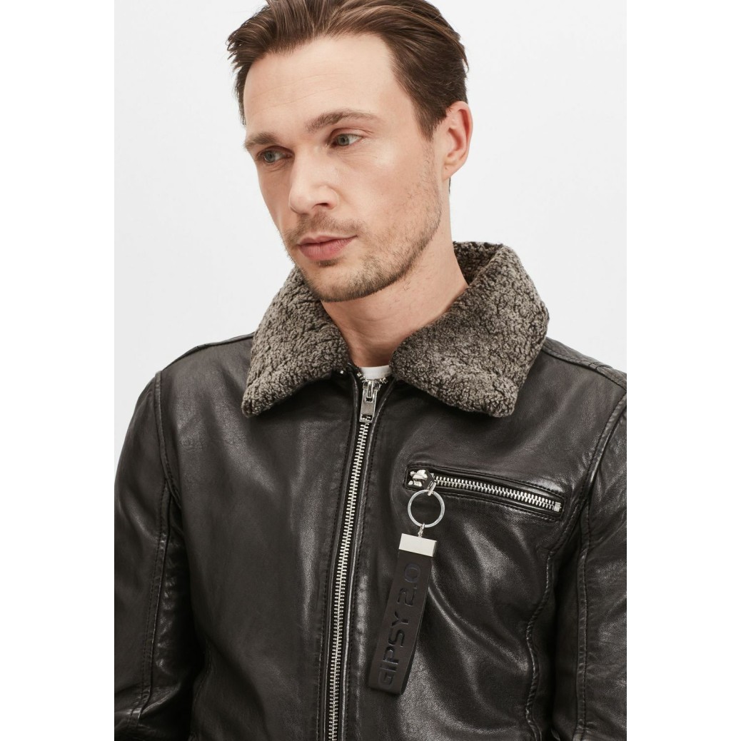 Męska zimowa kurtka skórzana Gipsy Czarna G2MFelan – BLACK FRIDAY
