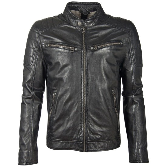 Męska skórzana kurtka Gipsy Czarna GBDerry Big Sizes
