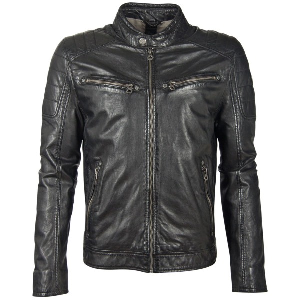 Męska skórzana kurtka Gipsy Czarna GBDerry Big Sizes