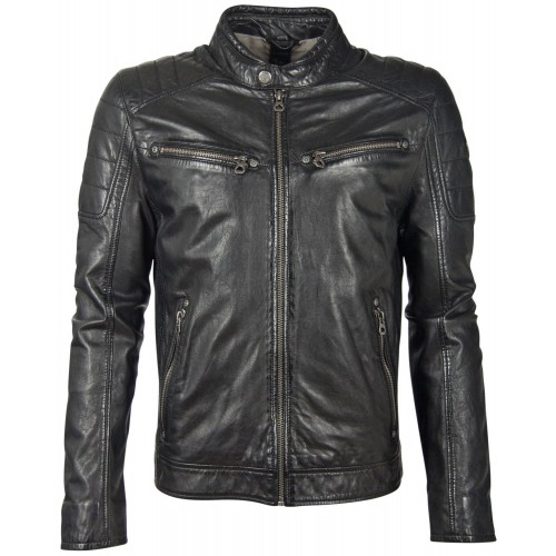 Męska skórzana kurtka Gipsy Czarna GBDerry Big Sizes