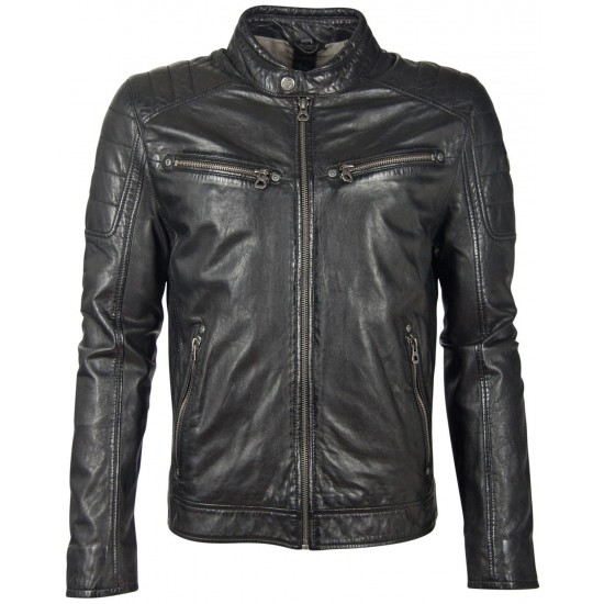 Męska skórzana kurtka Gipsy Czarna GBDerry Big Sizes