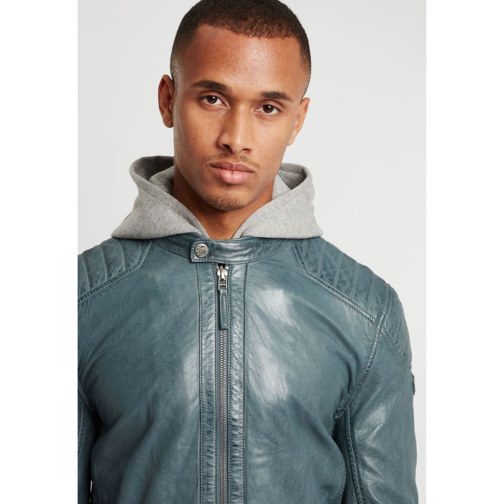 Męska skórzana kurtka Gipsy Denim Blue GBFlynt NSLVV – ODZIEŻ Męska skórzana kurtka Gipsy Denim Blue GBFlynt NSLVV – ODZIEŻ