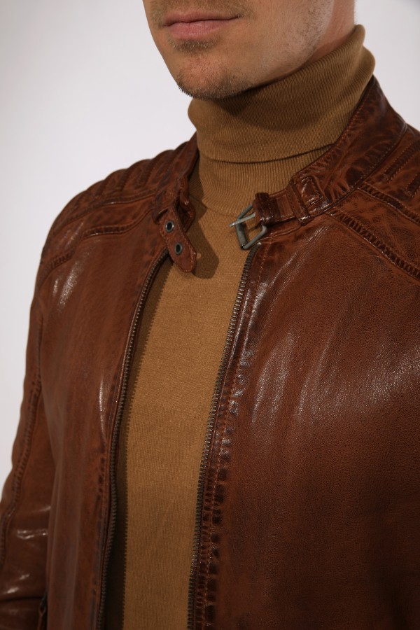 Męska kurtka skórzana Gipsy Cognac GBGambler SF LVTW – ODZIEŻ — fotografia 6