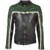 Męska kurtka skórzana Gipsy Czarno-zielona/kremowa GBMyles LACAV – BLACK FRIDAY