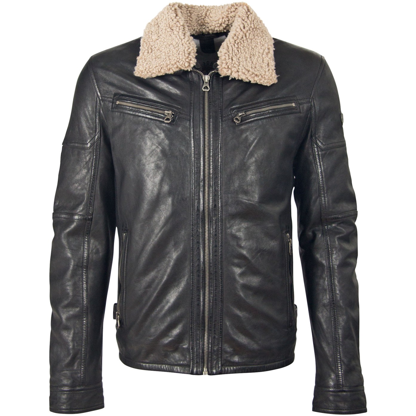 Męska oryginalna skórzana kurtka Gipsy Czarna GBOve LAHUV W – BLACK FRIDAY