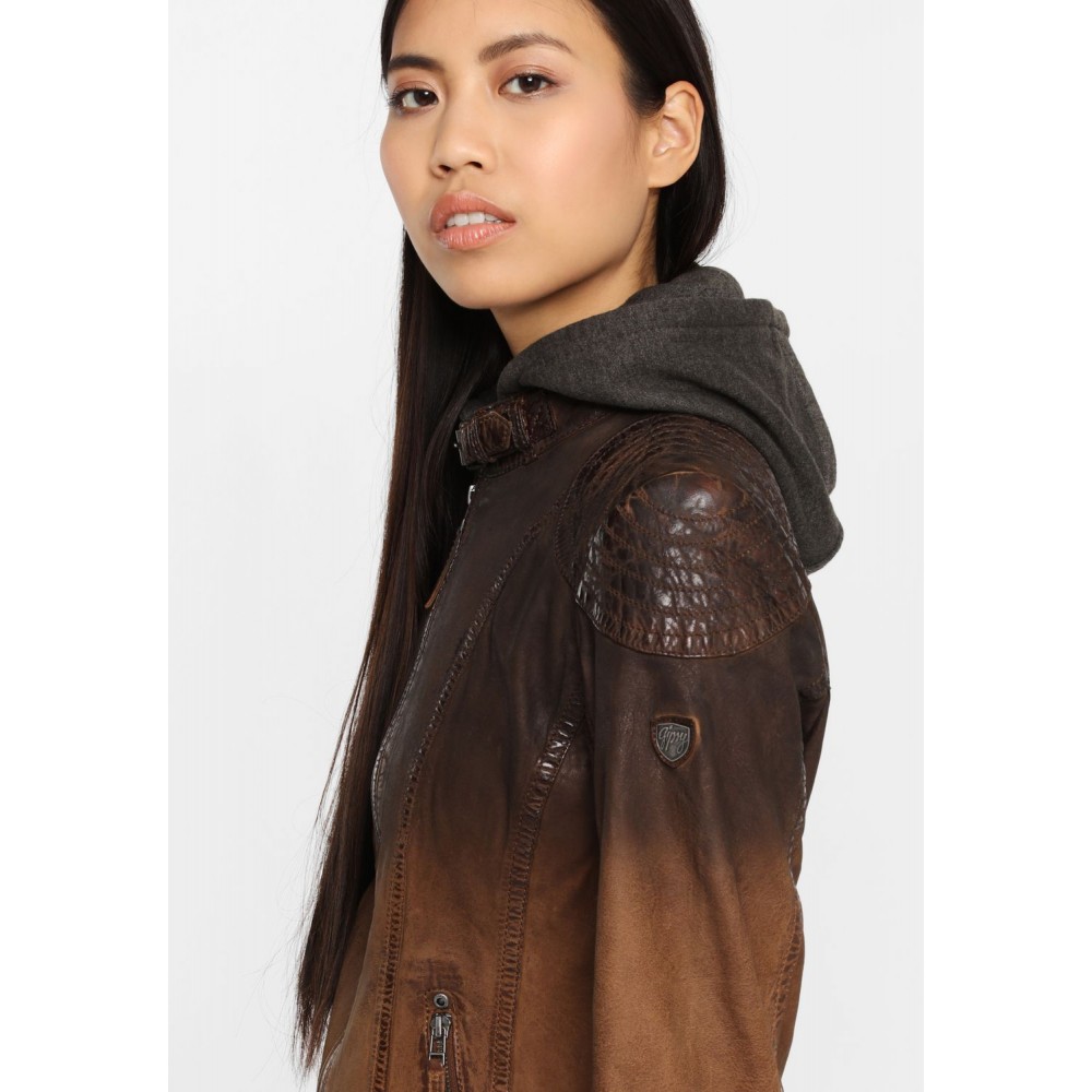 Kurtka skórzana damska Gipsy Antique Brown GGCascha - readytowear