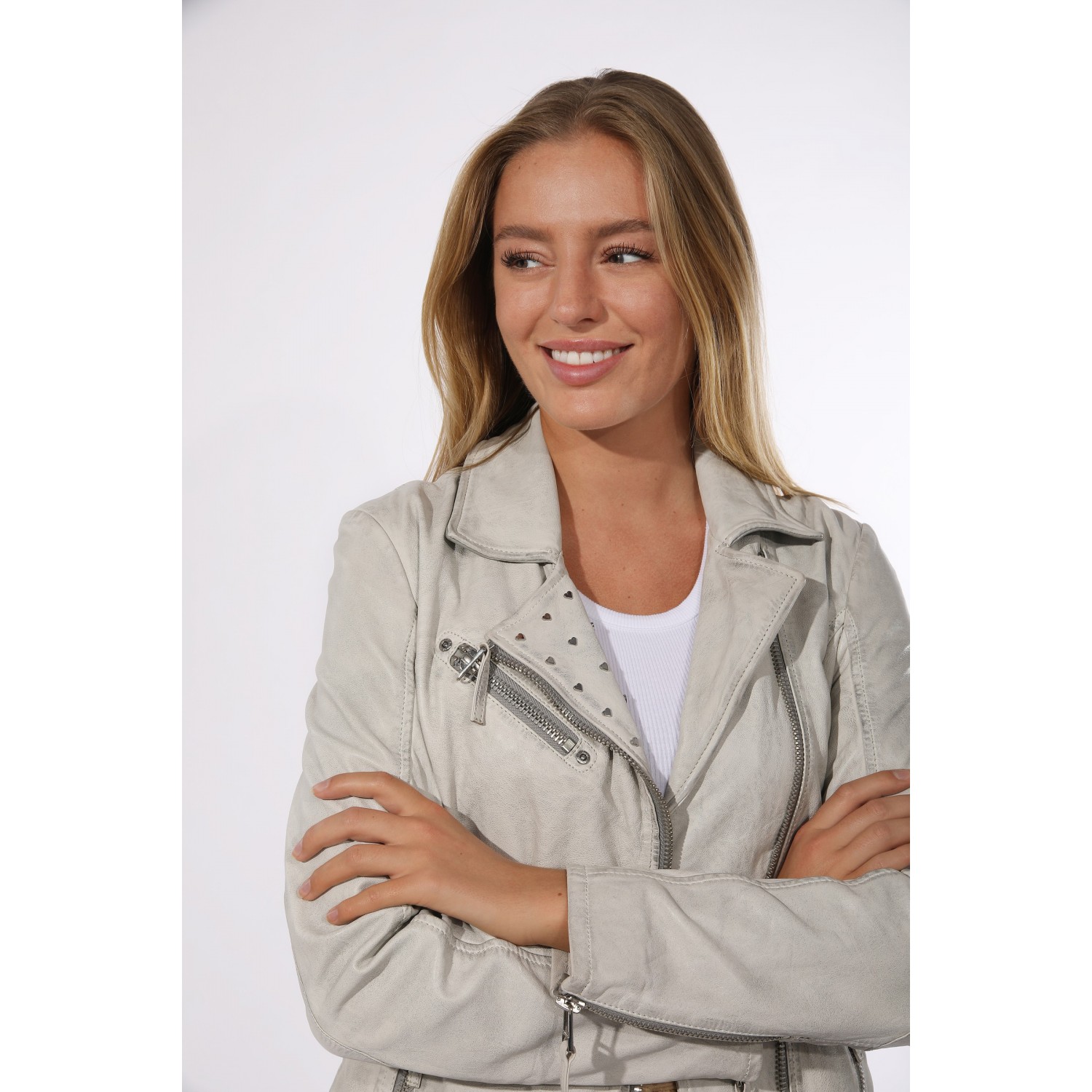 Damska kurtka skórzana Gipsy Off White GGSummer LABAGV – ODZIEŻ
