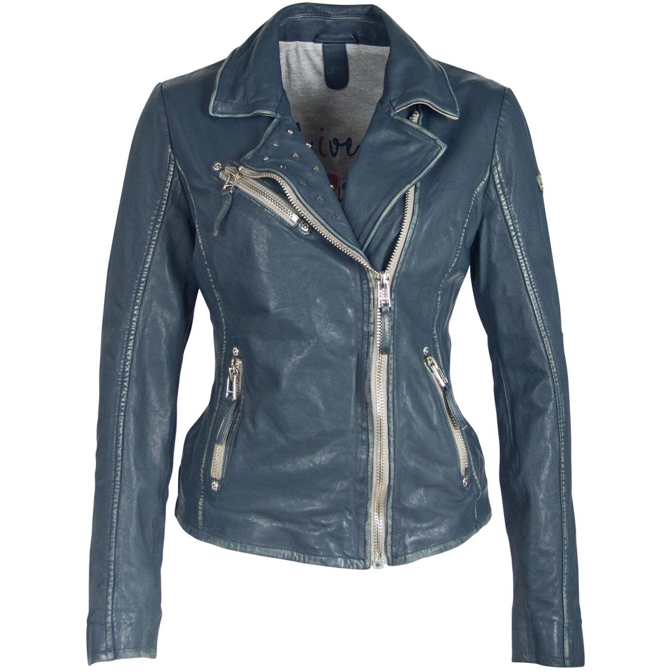 Damska kurtka skórzana Gipsy Denim Blue GGWildheart LABAGV – ODZIEŻ