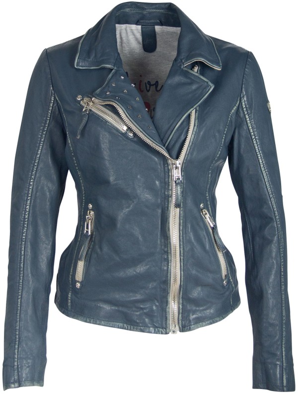 Damska kurtka skórzana Gipsy Denim Blue GGWildheart LABAGV – ODZIEŻ — fotografia 1