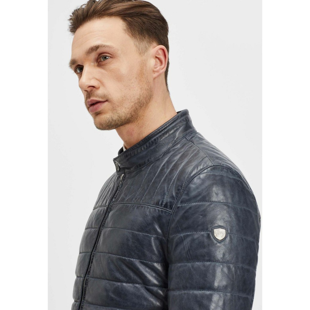 Męska skórzana kurtka Gipsy Denim Blue GMComrie LACEV W – BLACK FRIDAY Męska skórzana kurtka Gipsy Denim Blue GMComrie LACEV W – BLACK FRIDAY