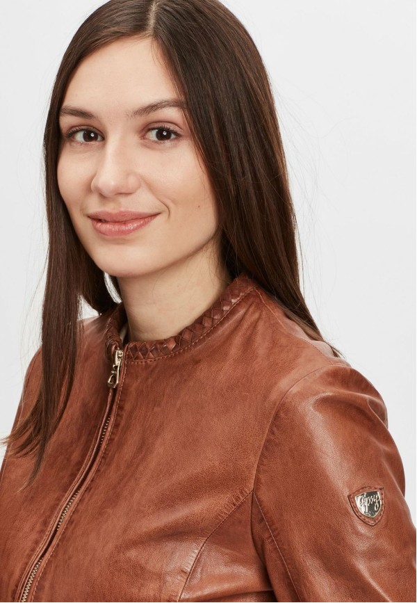 Kurtka skórzana damska Gipsy Cognac GWZai LASTAV – ODZIEŻ — fotografia 6