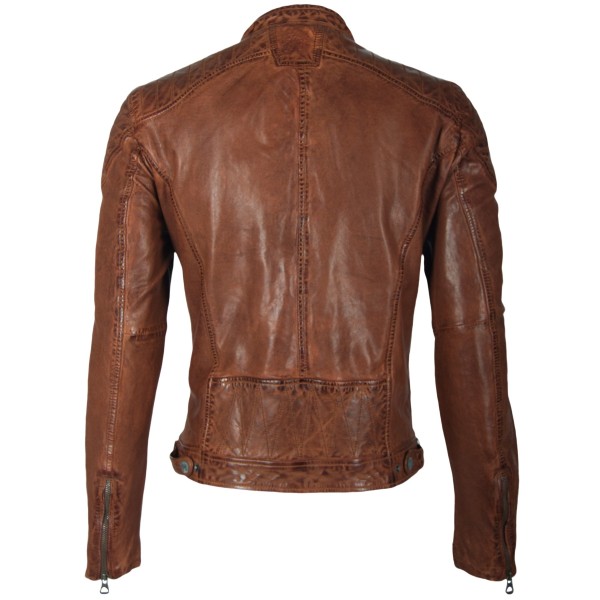 Męska kurtka z prawdziwej skóry Gipsy Cognac Garren LVTW – ODZIEŻ — fotografia 2