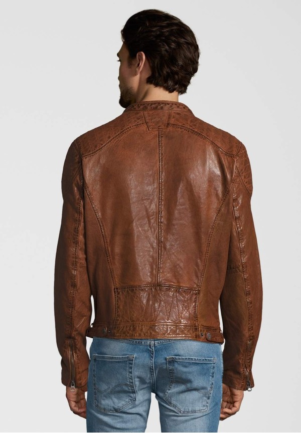 Męska kurtka z prawdziwej skóry Gipsy Cognac Garren LVTW – ODZIEŻ — fotografia 5