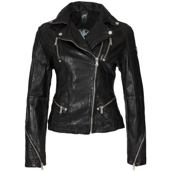 Damska kurtka skórzana Gipsy Czarna Happy Silver – BLACK FRIDAY