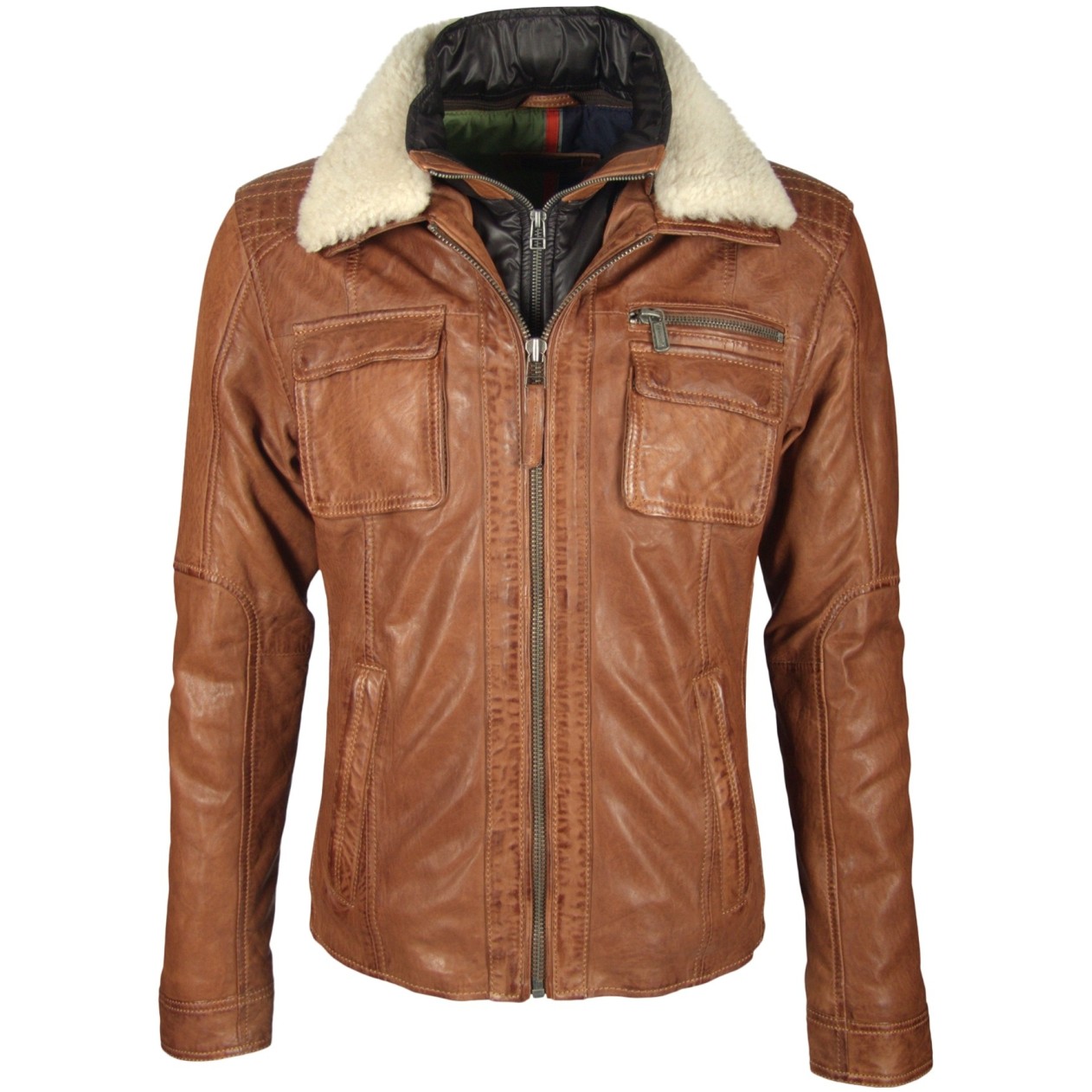 Męska kurtka skórzana Gipsy Cognac Ice LASARV W – ODZIEŻ Męska kurtka skórzana Gipsy Cognac Ice LASARV W – ODZIEŻ