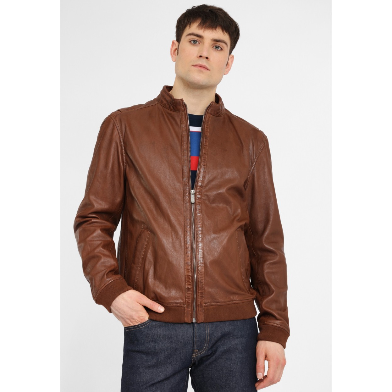 Męska kurtka skórzana Gipsy Cognac Brown S20 LGARYV – ODZIEŻ Męska kurtka skórzana Gipsy Cognac Brown S20 LGARYV – ODZIEŻ