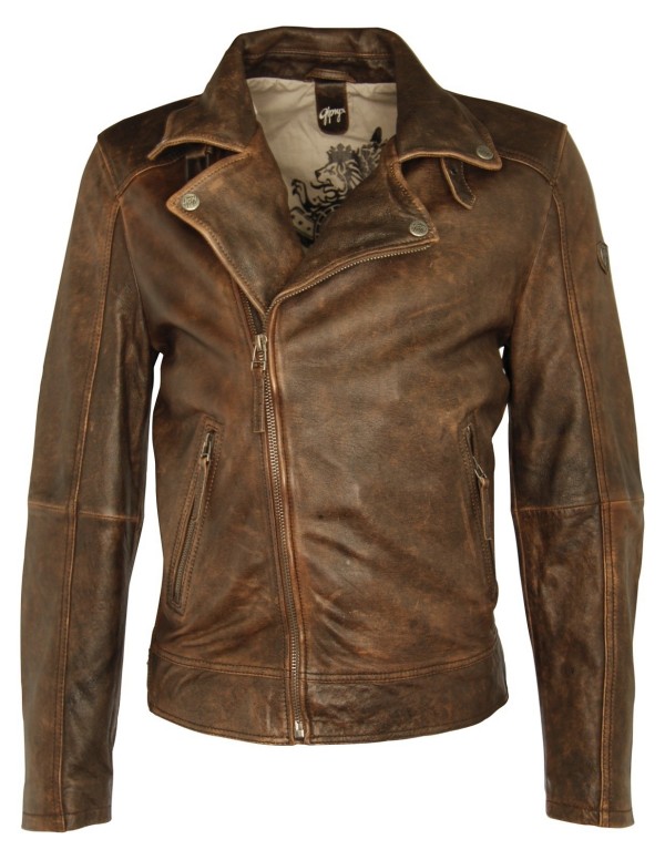 Męska kurtka skórzana Gipsy Vintage Brown Marvin – BLACK FRIDAY — fotografia 1