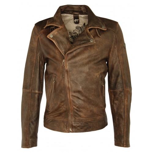 Męska kurtka skórzana Gipsy Vintage Brown Marvin