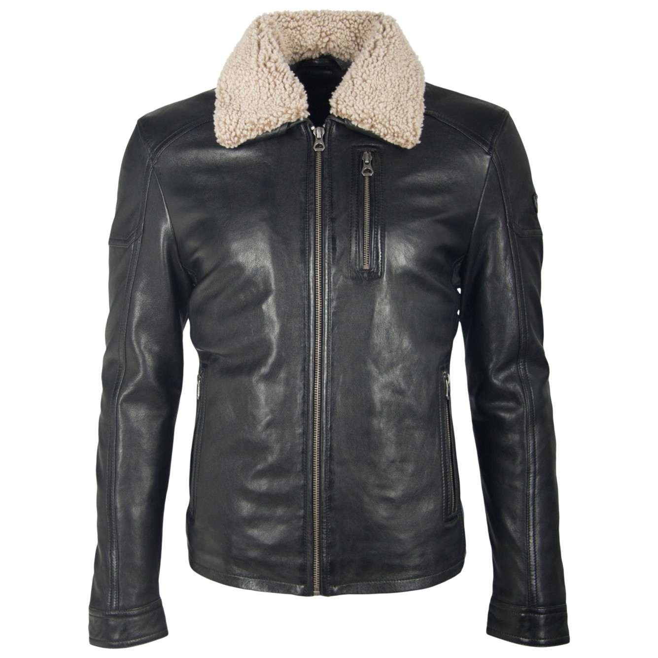 Męska oryginalna skórzana kurtka Gipsy Czarna Onzo LAHUV W – BLACK FRIDAY