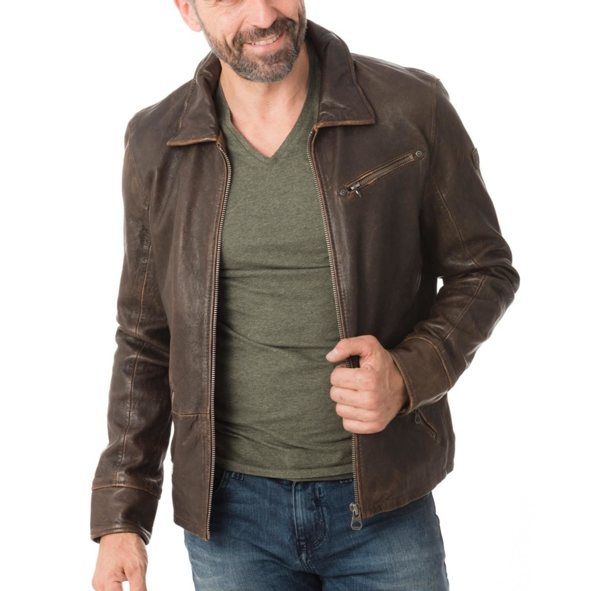 Męska oryginalna skórzana kurtka Gipsy Brązowa Vintage Orson SF LANTV – BLACK FRIDAY Męska oryginalna skórzana kurtka Gipsy Brązowa Vintage Orson SF LANTV – BLACK FRIDAY