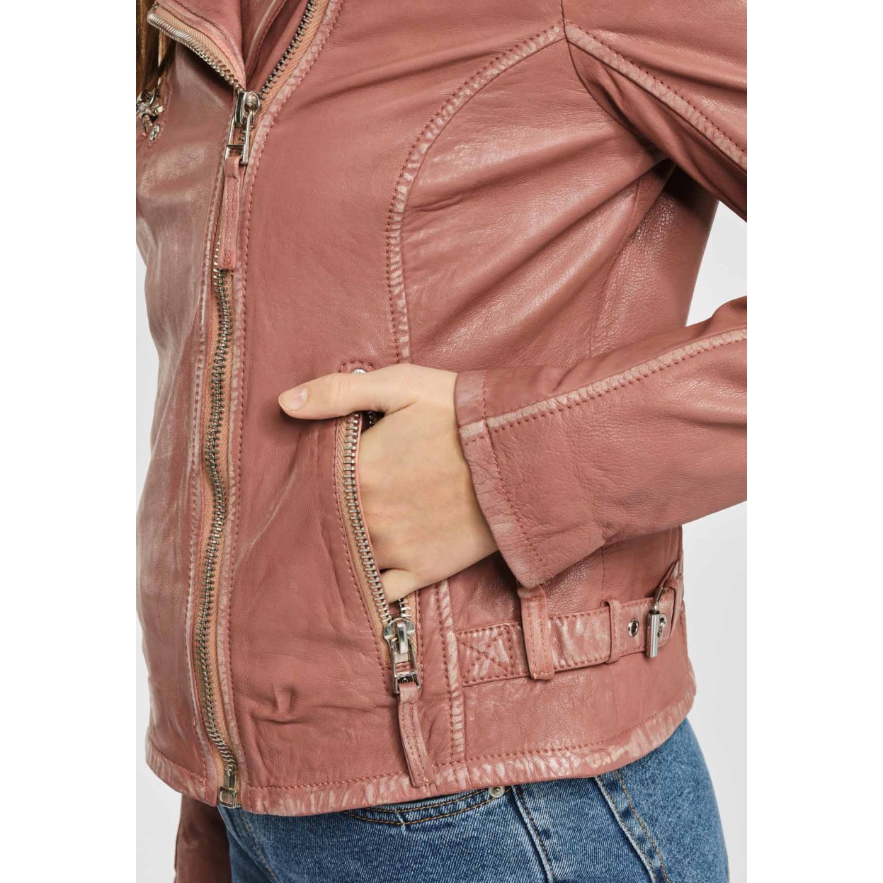 Damska kurtka skórzana Gipsy Dusty Pink PGG LABAGV – ODZIEŻ