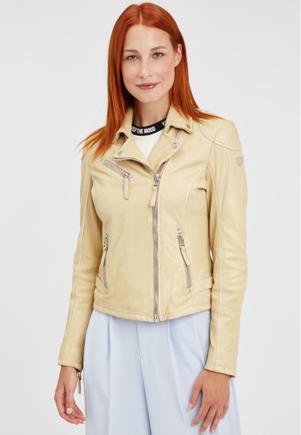 Kurtka skórzana damska Gipsy Pale Yellow PGG S21 LABAGV – ODZIEŻ — fotografia 3
