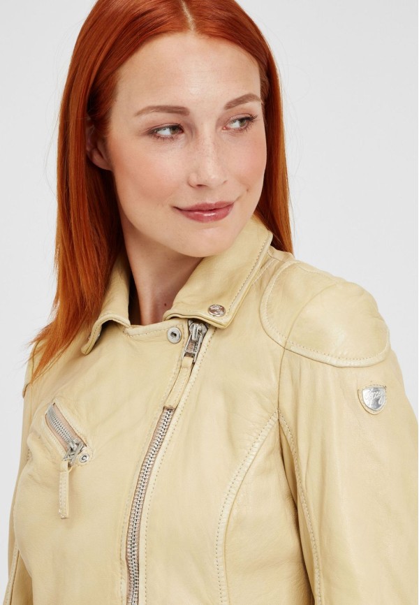 Kurtka skórzana damska Gipsy Pale Yellow PGG S21 LABAGV – ODZIEŻ — fotografia 5