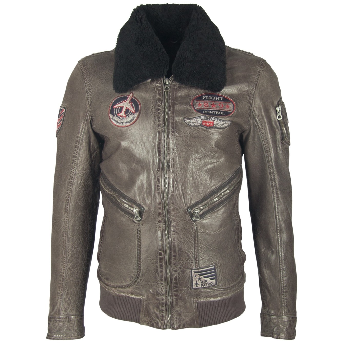 Męska kurtka skórzana Gipsy Pilot Grey W19 NZROV W – ODZIEŻ