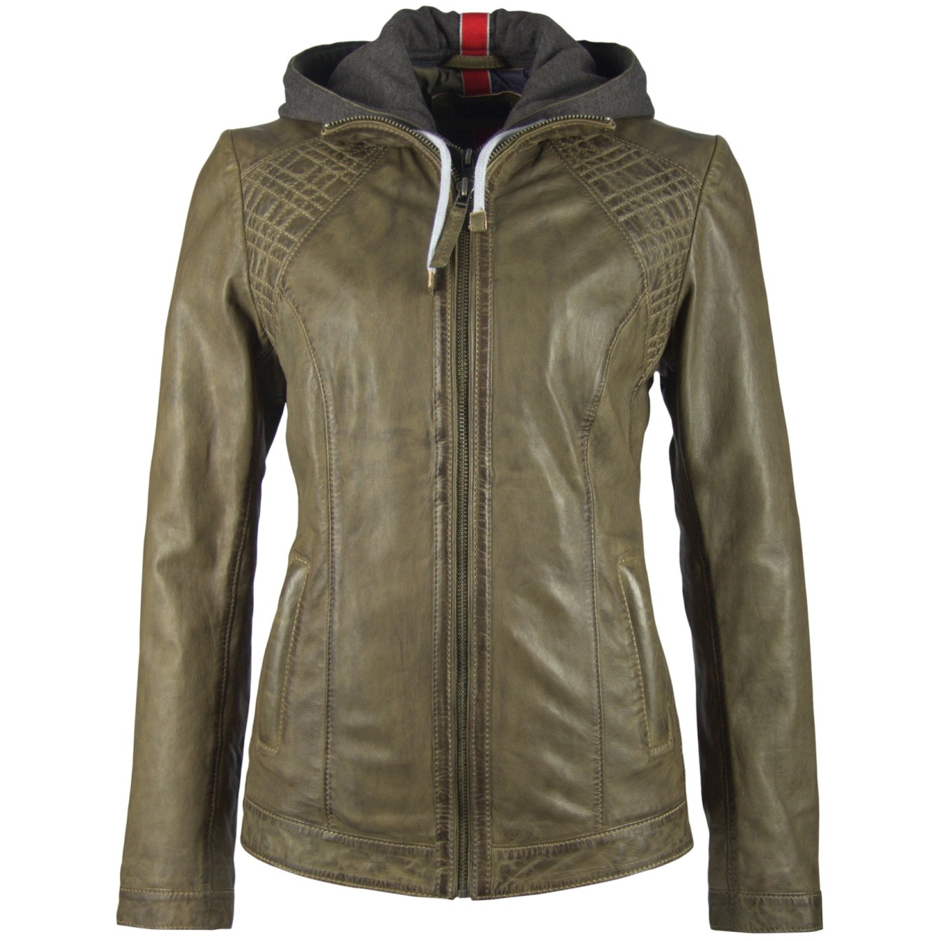Damska kurtka skórzana Gipsy Khaki Green Skerry LAJUV – ODZIEŻ