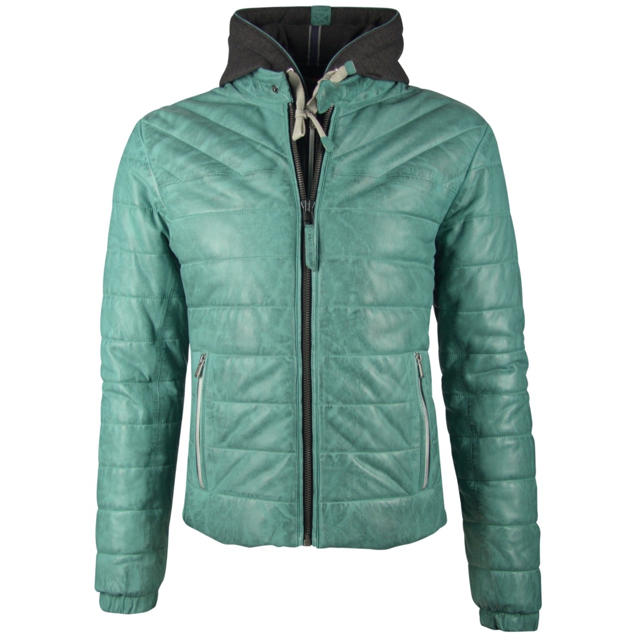 Męska skórzana kurtka Deercraft Turquoise Snow LNBV W – ODZIEŻ