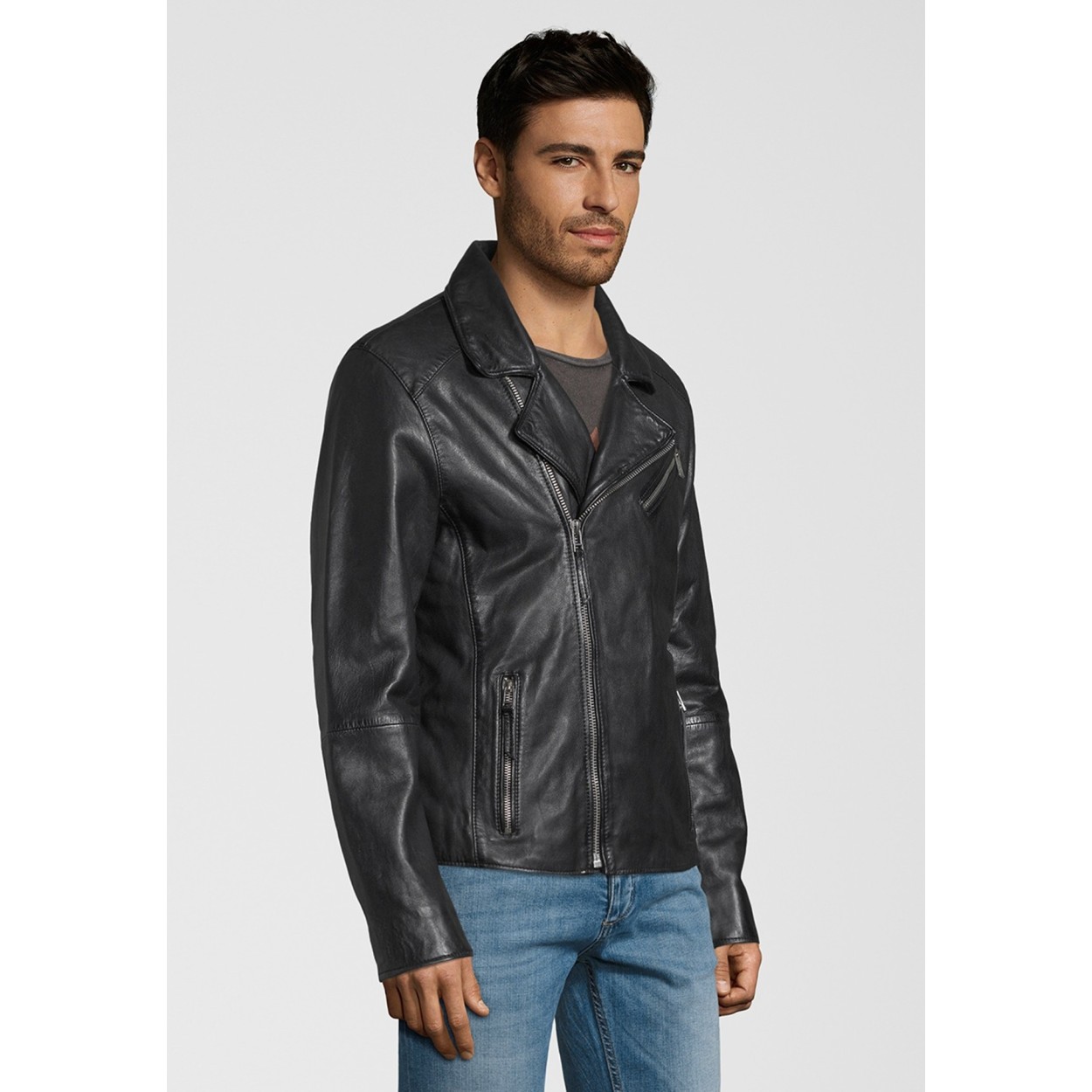Męska oryginalna skórzana kurtka Gipsy Czarna Tyler NZPV – ODZIEŻ