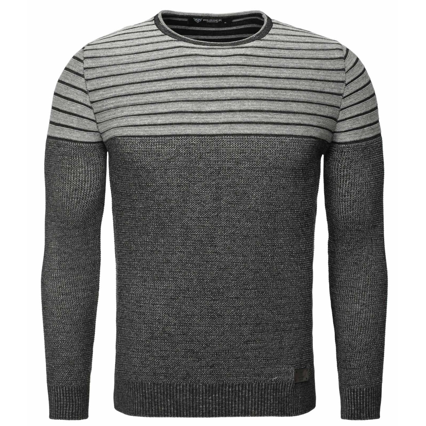 Męski sweter dzianinowy ReRock Black 588 – BLACK FRIDAY