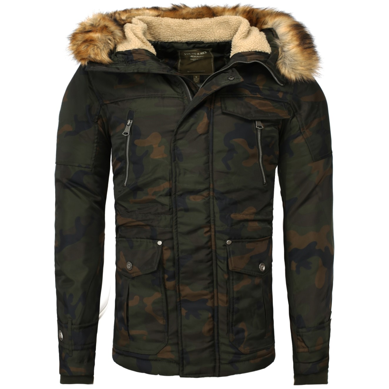 Kurtka zimowa męska Young & Rich w kamuflażu 457 – BLACK FRIDAY Kurtka zimowa męska Young & Rich w kamuflażu 457 – BLACK FRIDAY