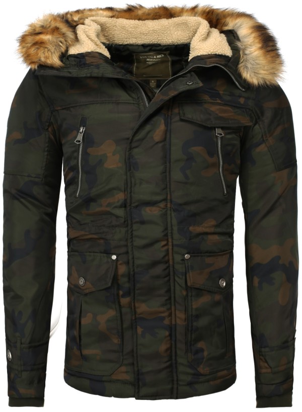 Kurtka zimowa męska Young & Rich w kamuflażu 457 – BLACK FRIDAY — fotografia 1