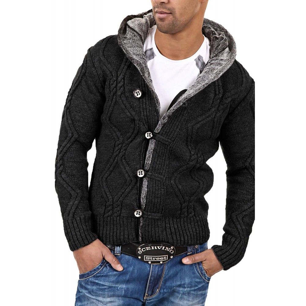 Kurtka-kardigan męski Carisma Black 7049 – ODZIEŻ Kurtka-kardigan męski Carisma Black 7049 – ODZIEŻ
