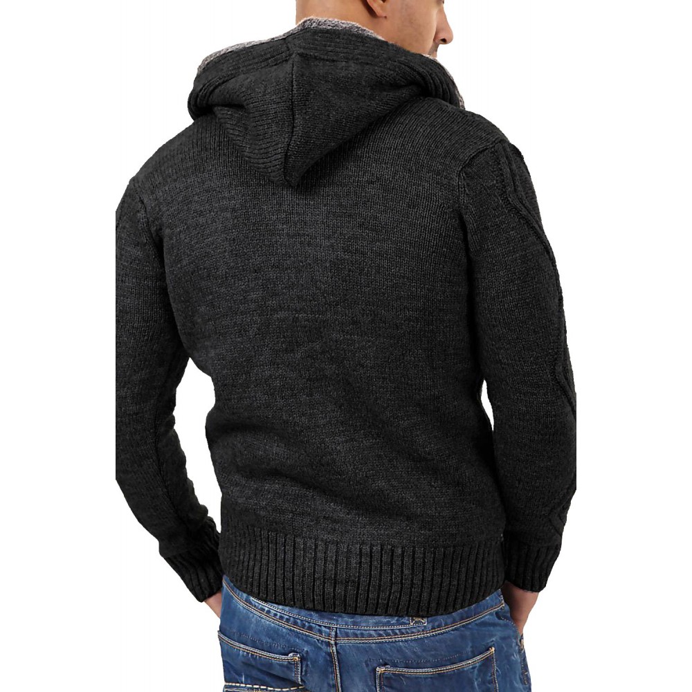 Kurtka-kardigan męski Carisma Black 7049 – ODZIEŻ Kurtka-kardigan męski Carisma Black 7049 – ODZIEŻ