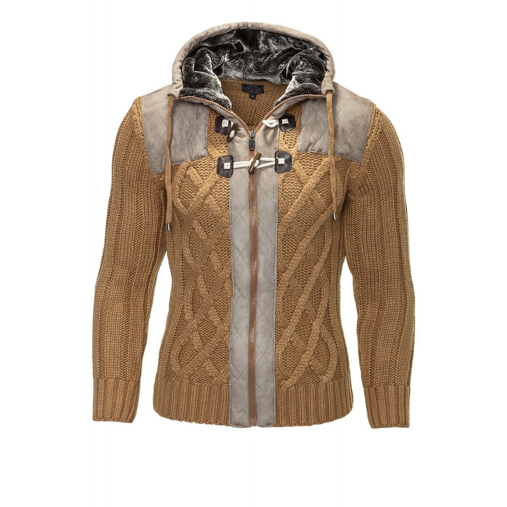 Męski sweter-kurtka Carisma Camel 7116 – ODZIEŻ