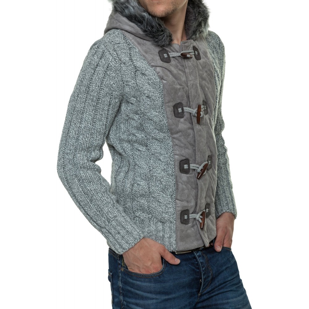 Męski sweter-kurtka dzianinowa Carisma Gray 7173 – ODZIEŻ Męski sweter-kurtka dzianinowa Carisma Gray 7173 – ODZIEŻ