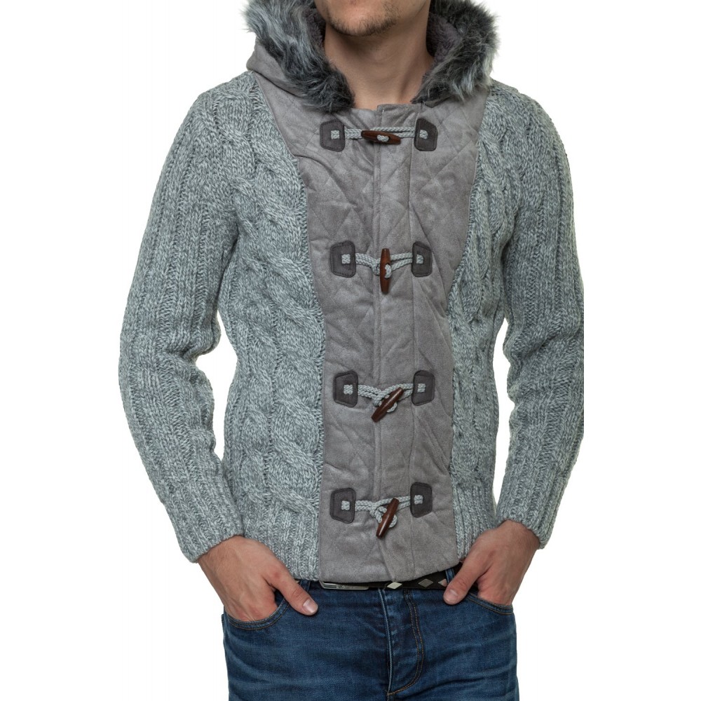 Męski sweter-kurtka dzianinowa Carisma Gray 7173 – ODZIEŻ Męski sweter-kurtka dzianinowa Carisma Gray 7173 – ODZIEŻ