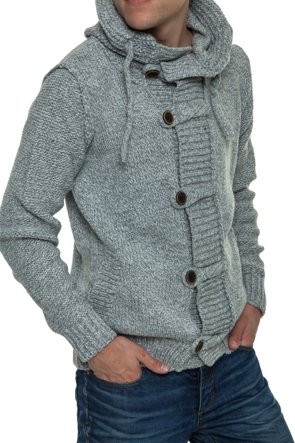 Męski sweter-kurtka dzianinowa Carisma Gray 7185 – ODZIEŻ — fotografia 1
