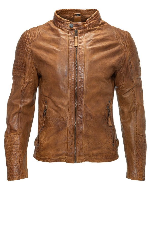 Męska skórzana kurtka Gipsy Cognac Drago LASOV – BLACK FRIDAY — fotografia 3