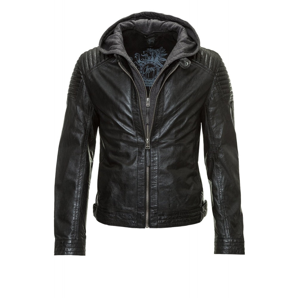 Męska skórzana kurtka Gipsy Czarna Stevie LEGV – BLACK FRIDAY
